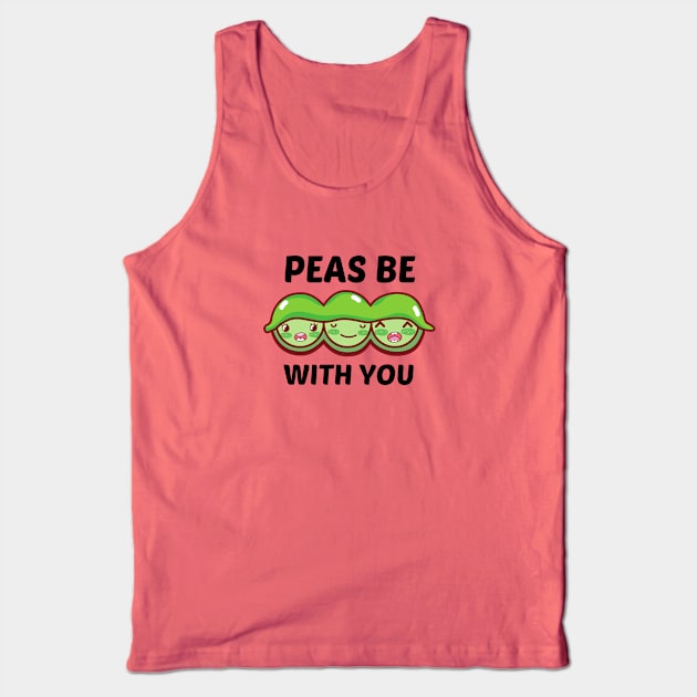 Peas Be With You - Cue Peas Pun Tank Top by Allthingspunny